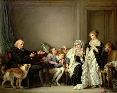 Ein Besuch beim Priester von Jean Baptiste Greuze